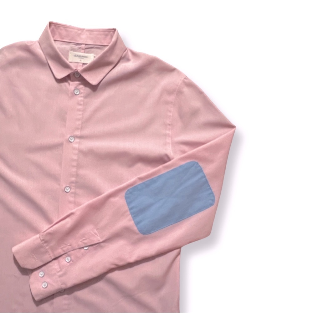 HP 🌹🔥🥀 Eleven Paris Pink Oxford with Blue Elbow Patches